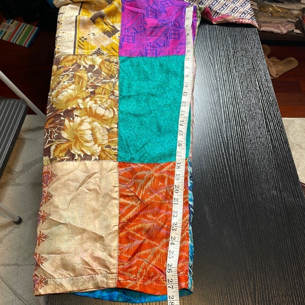 Vintage Silk Patchwork Silk Pants - image 8